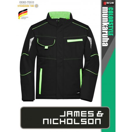 James & Nicholson COLORSTYLE BLACK technikai bélelt softshell kabát - munkaruha