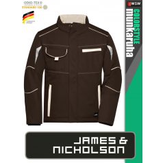   James & Nicholson COLORSTYLE BROWN technikai bélelt softshell kabát - munkaruha