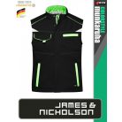James & Nicholson COLORSTYLE BLACK technikai bélelt softshell mellény - munkaruha