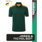 James & Nicholson COLORSTYLE DARKGREEN technikai kétszínű galléros póló - munkaruha