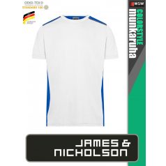   James & Nicholson COLORSTYLE WHITE technikai kétszínű póló - munkaruha