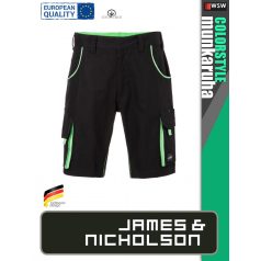   James & Nicholson COLORSTYLE BLACK technikai pamutgazdag rövidnadrág - munkaruha