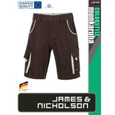   James & Nicholson COLORSTYLE BROWN technikai pamutgazdag rövidnadrág - munkaruha