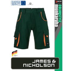  James & Nicholson COLORSTYLE DARKGREEN technikai pamutgazdag rövidnadrág - munkaruha