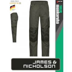   James & Nicholson SOLID OLIVE technikai kopásálló deréknadrág - munkaruha