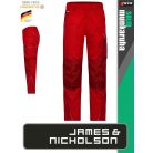 James & Nicholson SOLID RED technikai kopásálló deréknadrág - munkaruha