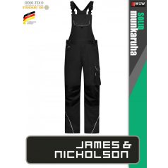   James & Nicholson SOLID BLACK technikai kopásálló kantárosnadrág - munkaruha