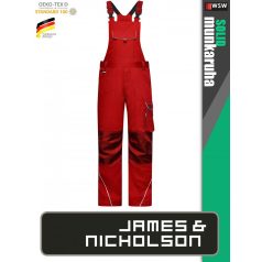   James & Nicholson SOLID RED technikai kopásálló kantárosnadrág - munkaruha