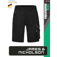   James & Nicholson SOLID BLACK technikai kopásálló rövidnadrág - munkaruha