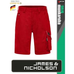   James & Nicholson SOLID RED technikai kopásálló rövidnadrág - munkaruha