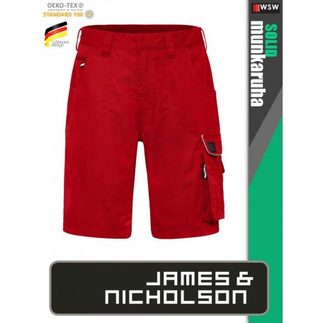 James & Nicholson SOLID RED technikai kopásálló rövidnadrág - munkaruha