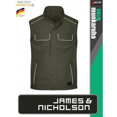   James & Nicholson SOLID OLIVE technikai softshell mellény - munkaruha