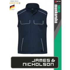   James & Nicholson SOLID NAVY technikai átmeneti softshell mellény - munkaruha