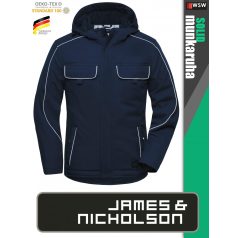   James & Nicholson SOLID NAVY technikai hőtükrös bélelt softshell kabát - munkaruha