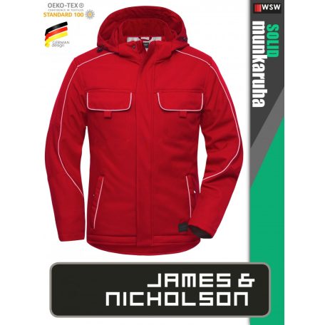 James & Nicholson SOLID RED technikai hőtükrös bélelt softshell kabát - munkaruha