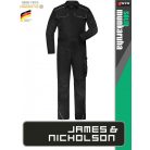 James & Nicholson SOLID BLACK technikai kopásálló kezeslábas overál - munkaruha