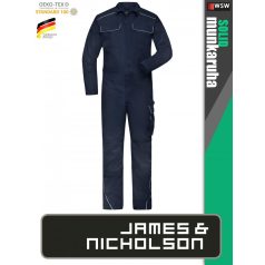   James & Nicholson SOLID NAVY technikai kopásálló kezeslábas overál - munkaruha