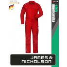 James & Nicholson SOLID RED technikai kopásálló kezeslábas overál - munkaruha