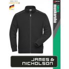 James & Nicholson SOLID BLACK technikai zippzáras pamutgazdag pulóver - munkaruha
