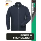 James & Nicholson SOLID NAVY technikai zippzáras pamutgazdag pulóver - munkaruha