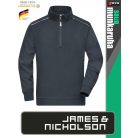 James & Nicholson SOLID CARBON technikai zippzáras pamutgazdag pulóver - munkaruha