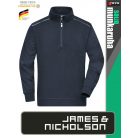 James & Nicholson SOLID NAVY technikai zippzáras pamutgazdag pulóver - munkaruha