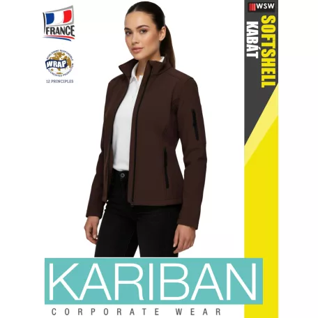 Kariban SOFTSHELL CHOCOLATE női technikai softshell kabát - munkaruha