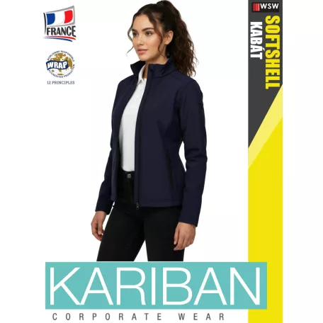 Kariban SOFTSHELL NAVY női technikai softshell kabát - munkaruha