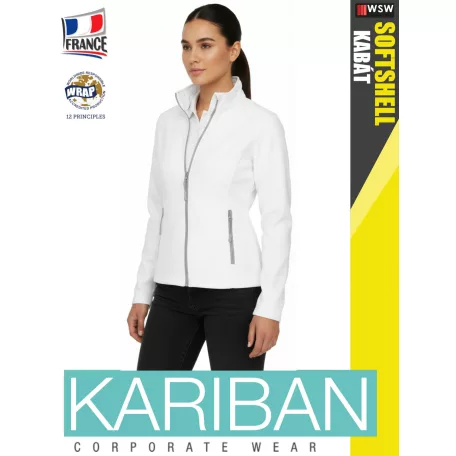 Kariban SOFTSHELL WHITE női technikai softshell kabát - munkaruha