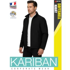 Kariban SOFTSHELL BLACK férfi technikai kabát - munkaruha