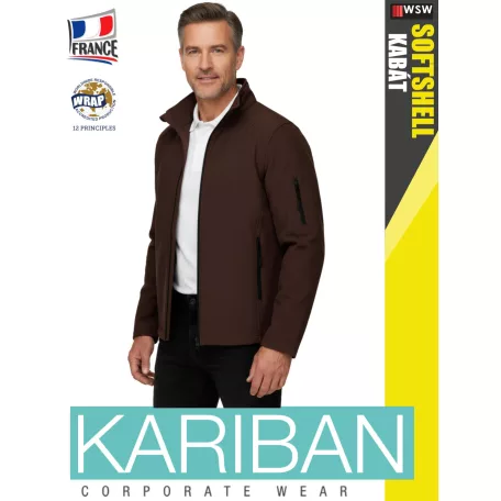 Kariban SOFTSHELL CHOCOLATE férfi technikai kabát - munkaruha