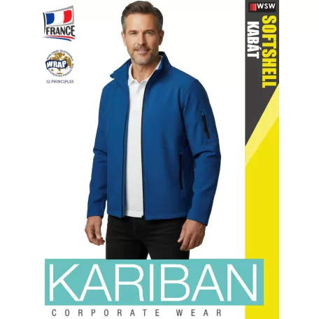Kariban SOFTSHELL DARKROYAL férfi technikai kabát - munkaruha