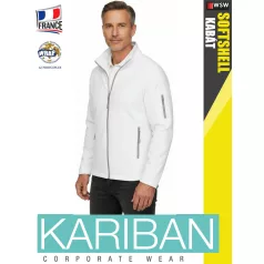 Kariban SOFTSHELL WHITE férfi technikai kabát - munkaruha