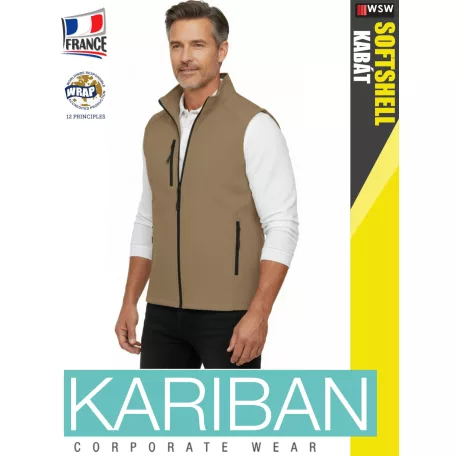 Kariban SOFTSHELL CAMEL férfi technikai softshell mellény - munkaruha