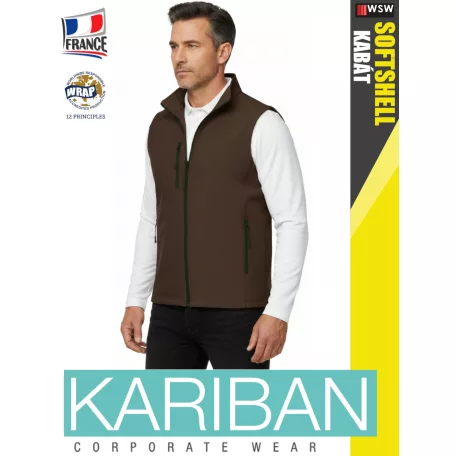 Kariban SOFTSHELL CHOCOLATE férfi technikai softshell mellény - munkaruha