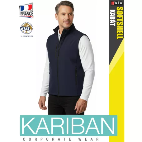 Kariban SOFTSHELL NAVY férfi technikai softshell mellény - munkaruha