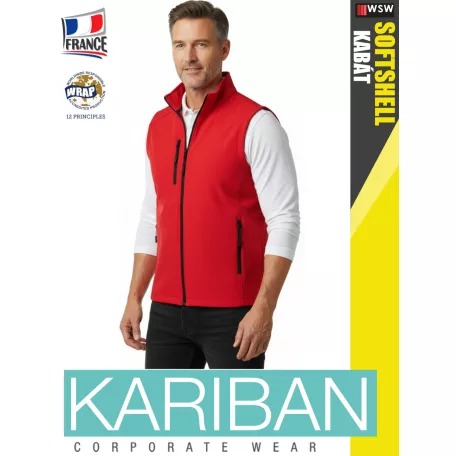 Kariban SOFTSHELL RED férfi technikai softshell mellény - munkaruha