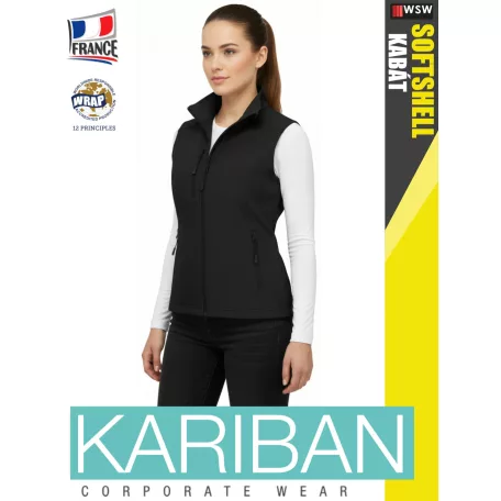 Kariban SOFTSHELL BLACK női softshell mellény - munkaruha