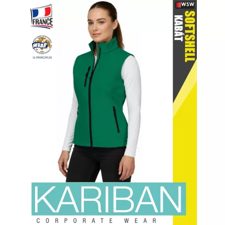 Kariban SOFTSHELL KELLYGREEN női softshell mellény - munkaruha