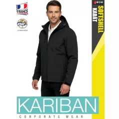   Kariban SOFTSHELL BLACK férfi kapucnis softshell kabát - munkaruha