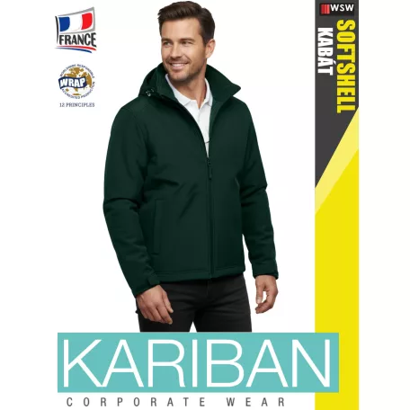 Kariban SOFTSHELL BOTTLE férfi kapucnis softshell kabát - munkaruha