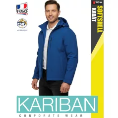   Kariban SOFTSHELL DARKROYAL férfi kapucnis softshell kabát - munkaruha