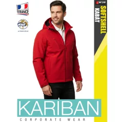  Kariban SOFTSHELL RED férfi kapucnis softshell kabát - munkaruha