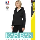 Kariban SOFTSHELL BLACK kapucnis női kabát - munkaruha