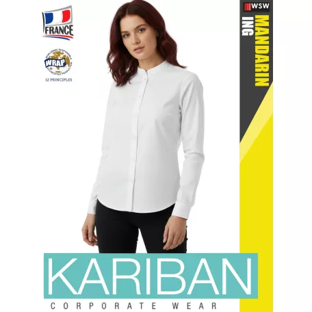 Kariban MANDARIN WHITE női ing blúz - munkaruha