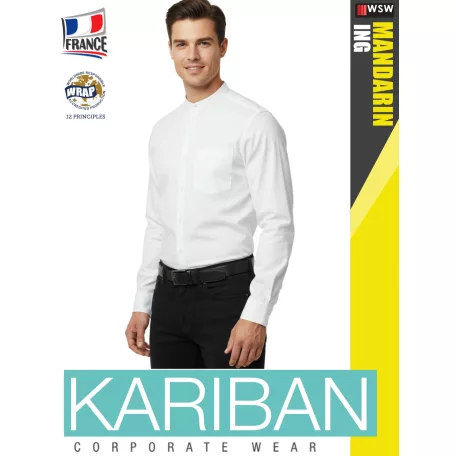 Kariban MANDARIN WHITE férfi ing - munkaruha