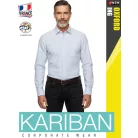 Kariban OXFORD WASHED WHITEBLUE hosszúujjú férfi ing - munkaruha