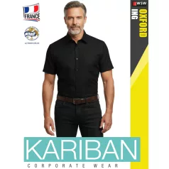 Kariban OXFORD BLACK férfi rövidujjú ing - munkaruha