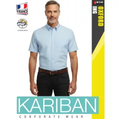 Kariban OXFORD BLUE férfi rövidujjú ing - munkaruha