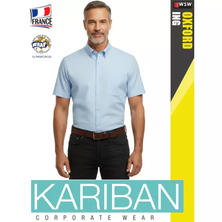 Kariban OXFORD BLUE férfi rövidujjú ing - munkaruha